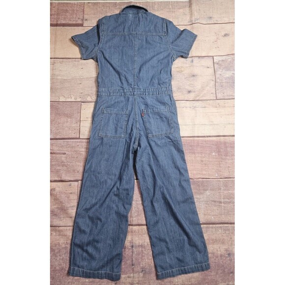 Levi's Short Sleeve Heritage Jumpsuit Size Small Dark Blue Denim - Picture 8 of 10